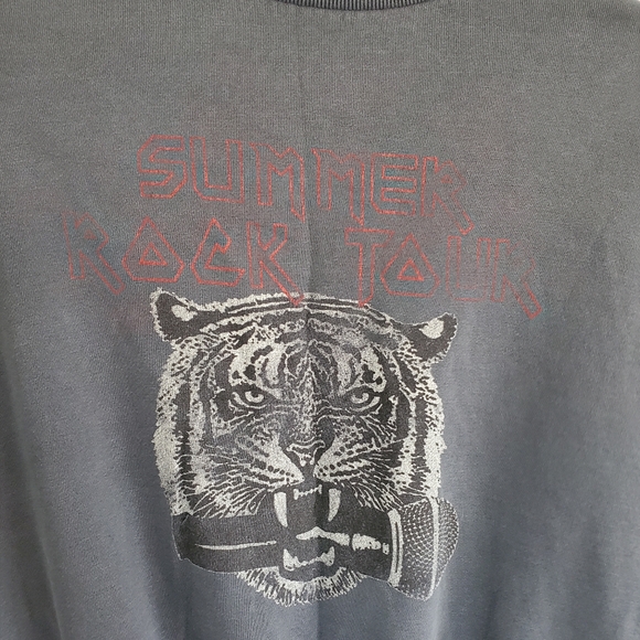 Gilded Intent Sweatshirt Women's L Gray Tiger Cropped - Picture 2 of 10